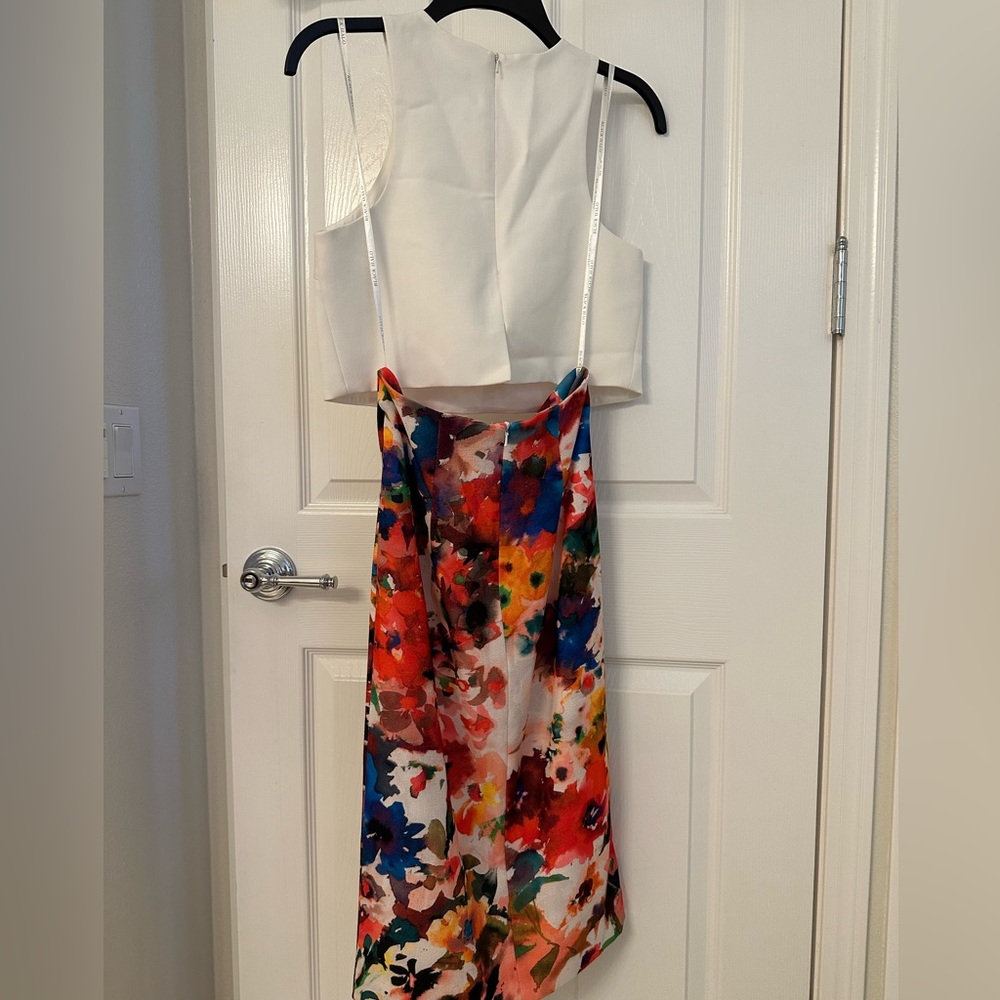 Set: White Crop Top with High Waisted Skirt
